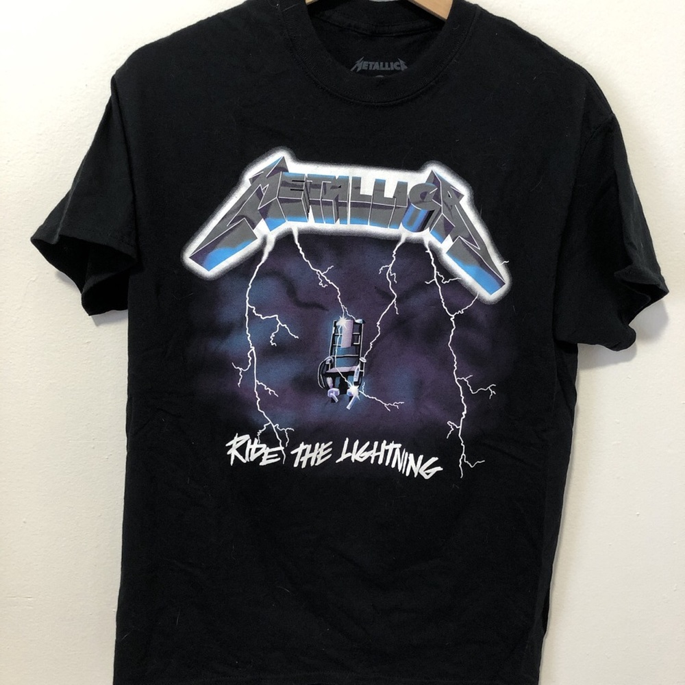Metallica ride the lighting double sided tee